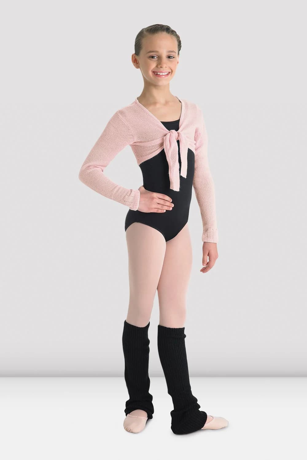 Coprispalle da danza Bloch CZ0989 Hazel rosa con nodo anteriore per bambine