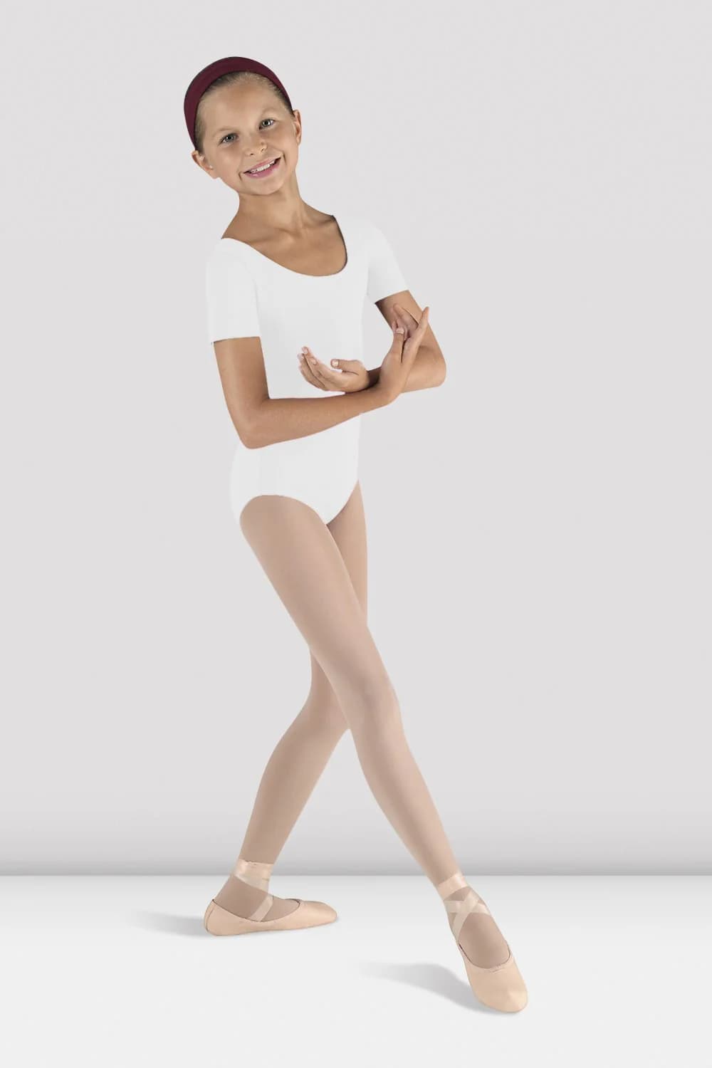 Body da danza Bloch Ballet CL5402-B in cotone bianco per bambine
