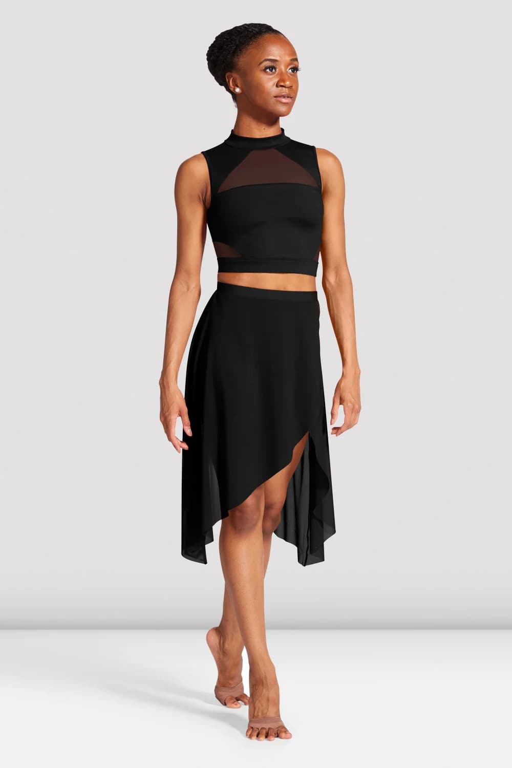 Gonna da balletto Bloch Hadlee R3531 nera in microrete da donna