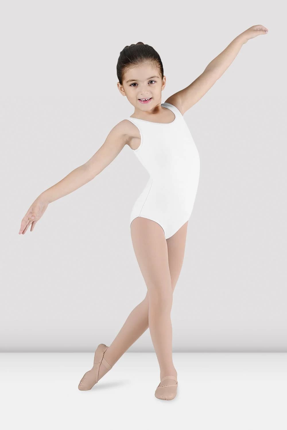 Body da danza Bloch Dynamic CL5605-B bianco per bambine