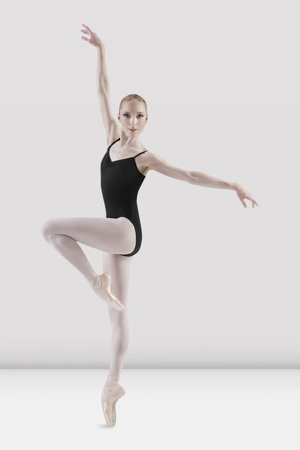 Body da danza Bloch Royal L5417 nero a canotta con pizzicatura sul davanti da donna