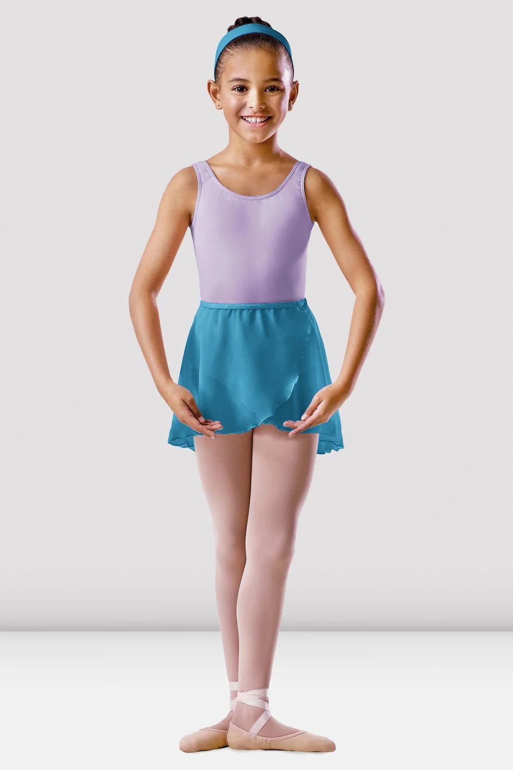 Gonna da danza avvolgente Bloch BU601C blu mare per bambine