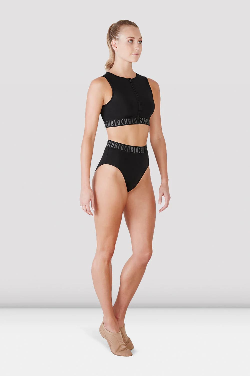 Slip a copertura totale da danza Bloch Teigan FT5010 nero da donna