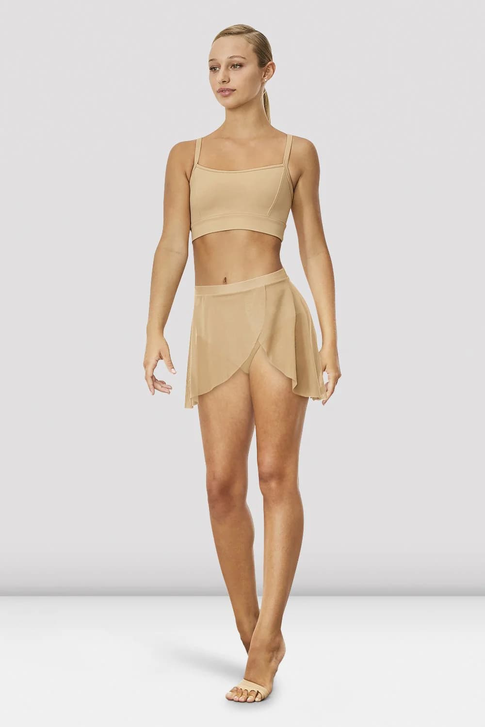 Gonna da balletto Bloch Jaylyn R3521 sabbia frontale avvolgente da donna