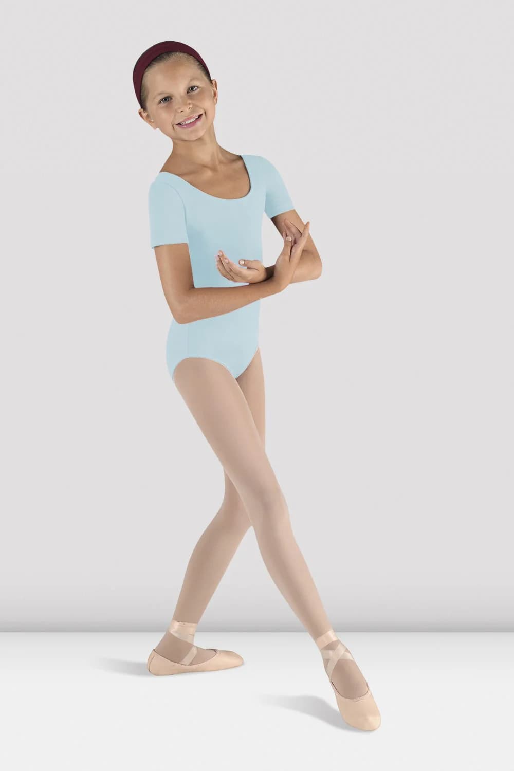 Body da danza Bloch Ballet CL5402-CP in cotone celeste pastello per bambine