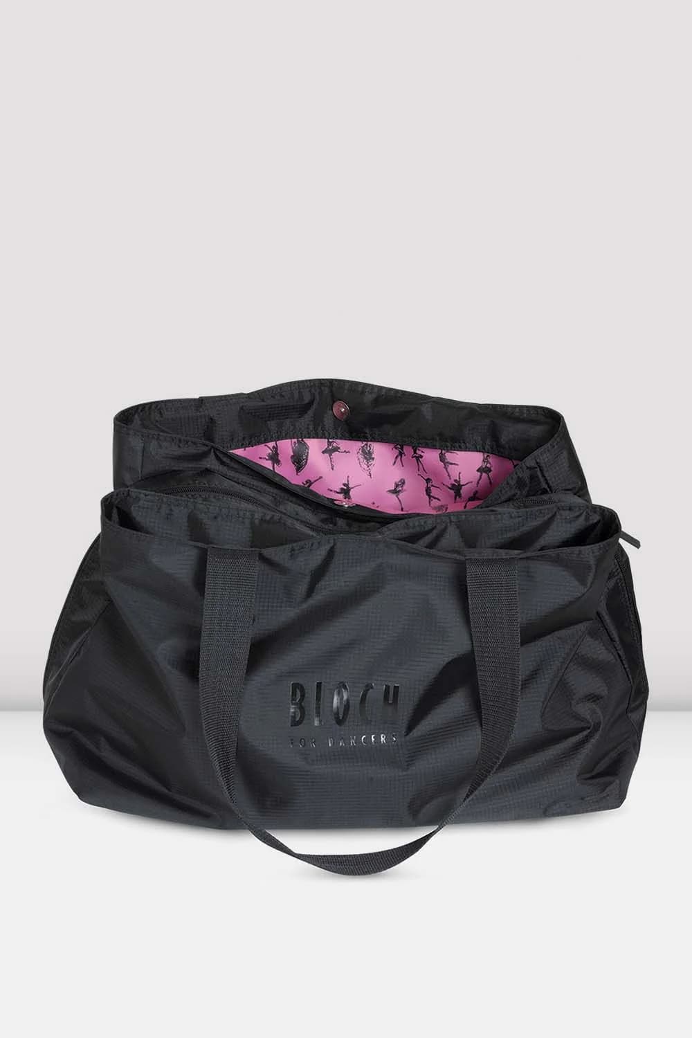 Borsa Tote A310 multi scomparto in nylon nera per bambine
