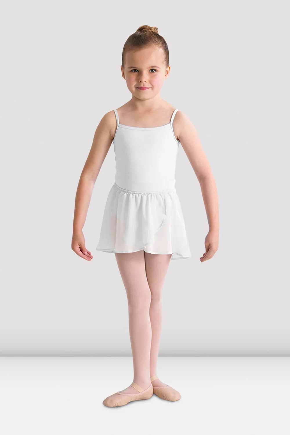 Gonna da danza Bloch Barre CR5110-B bianca elasticizzata in georgette per bambine